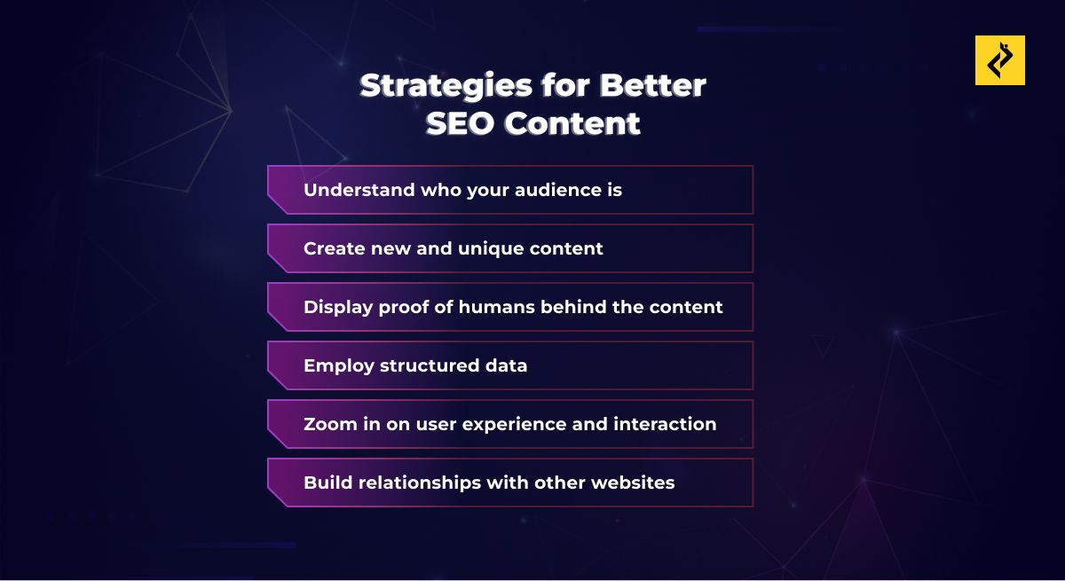 Strategies for better seo content